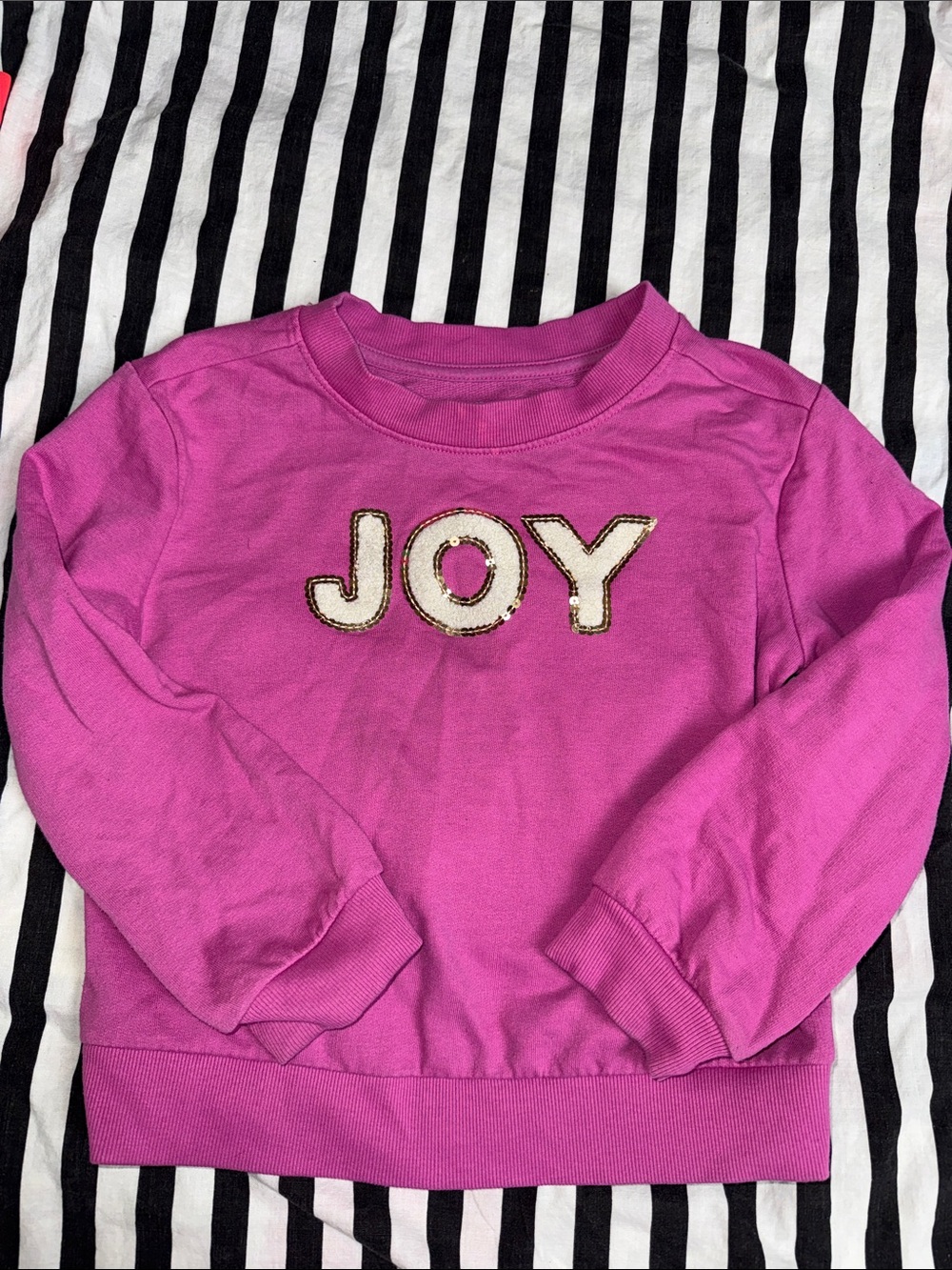 Cat & Jack Pink Sweatshirt with JOY Sequin Trim